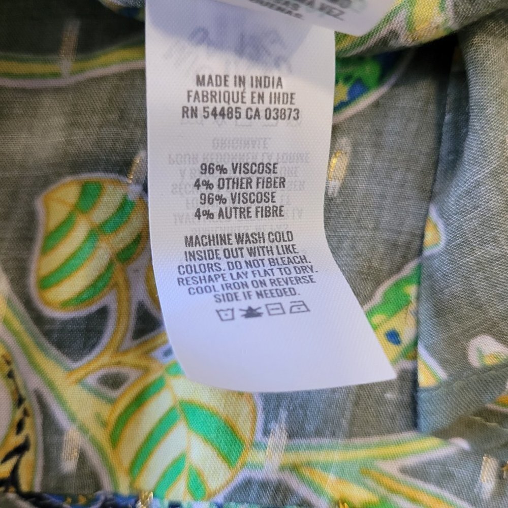 aerie Green Floral Print Tank Top with Lime Accents - Picture 8 of 9